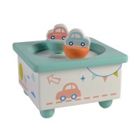 It's a small world wooden magnet Children music box with dancing figurines