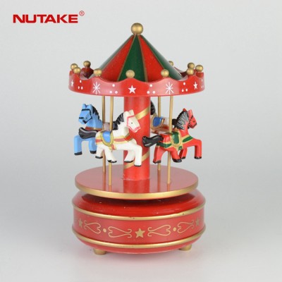 China wholesale classical wooden carousel Christmas music box