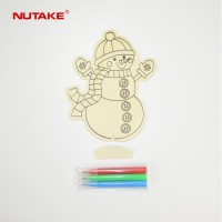 Snowman wooden diy drawing toy for children 2-6 years old