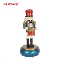 wholesale christmas decorative wooden music toys nutcracker soldier toy music box