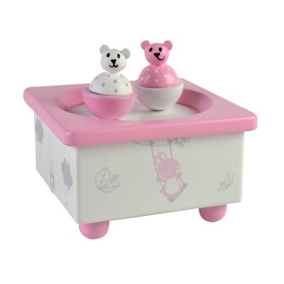 Lovely gift wind up dancing twin bears cute musical box for girls