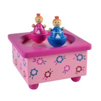 Rotatable girl dancers spinning wind up Music Box